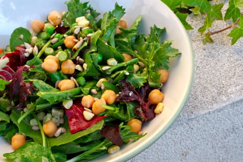 Farmer's Market Salad With Asparagus, Corn, And Chickpeas