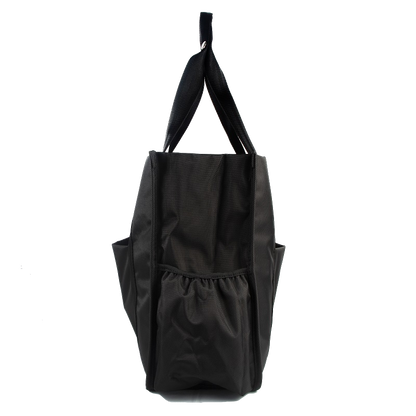 natural tote bag with side pockets